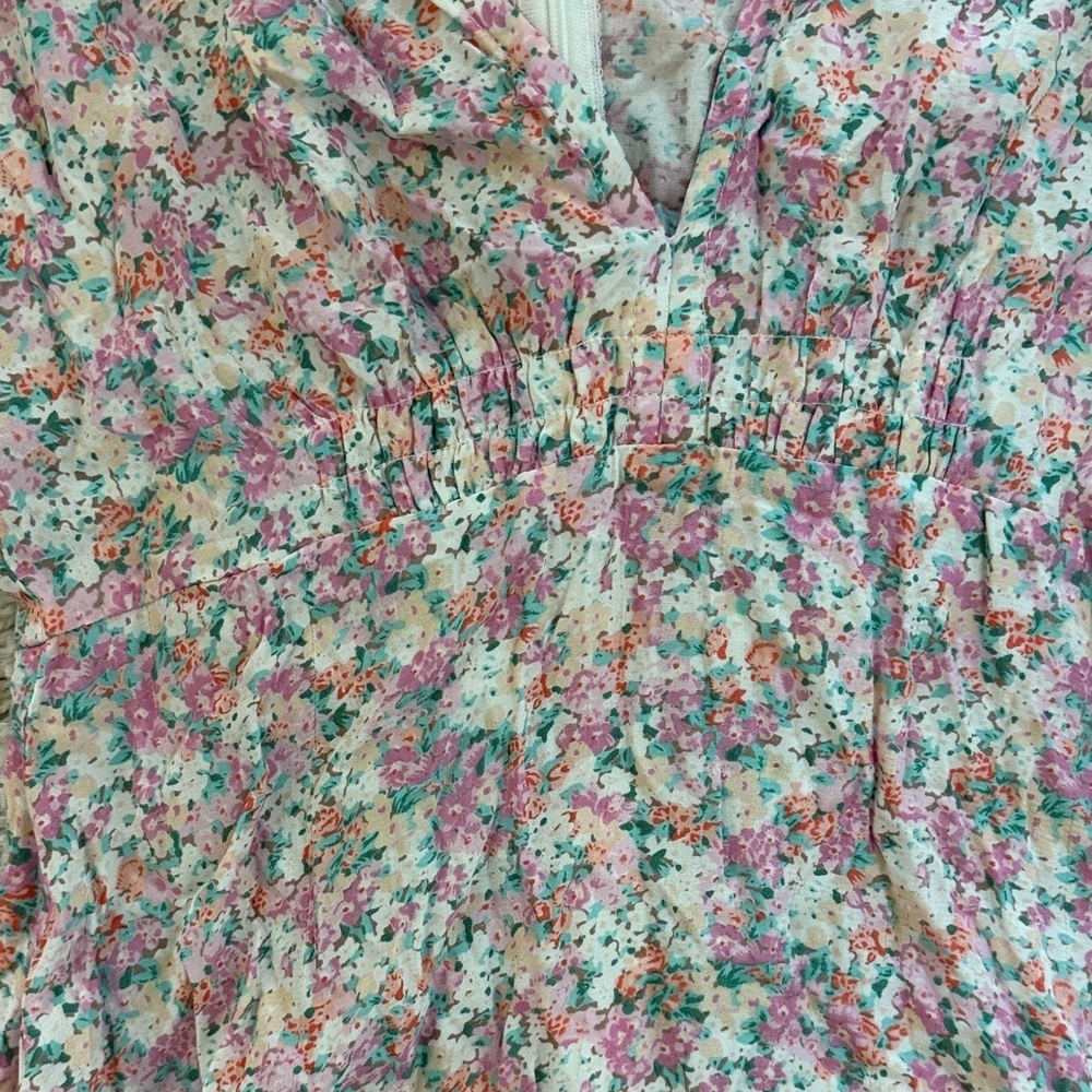 Faithfull the Brand Tonia Floral Mini Dress Pink White Size 2 NWT - Picture 3 of 8
